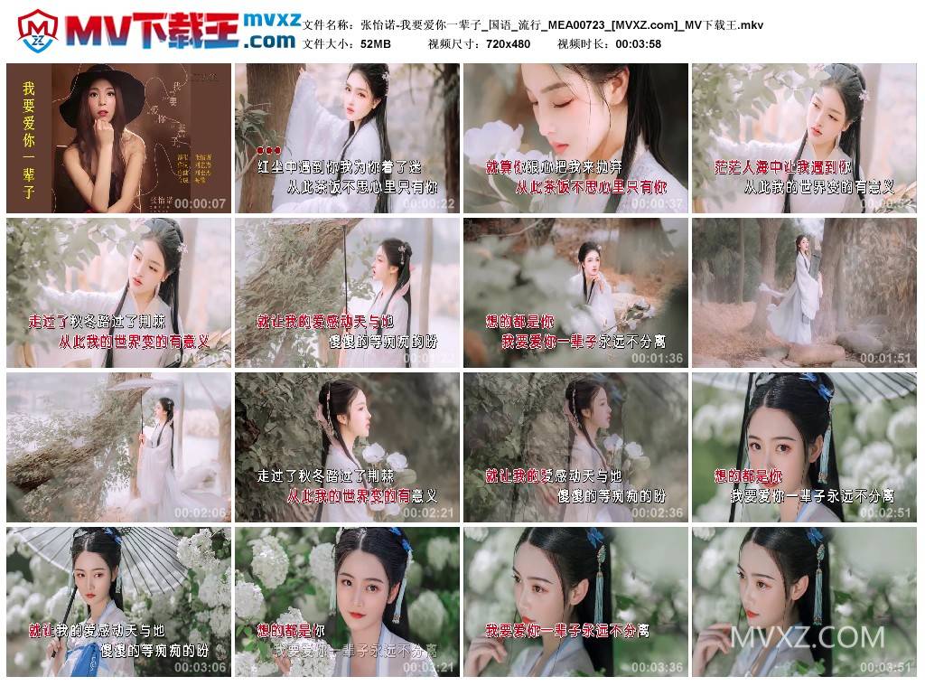 张怡诺-我要爱你一辈子_国语_流行_MEA00723